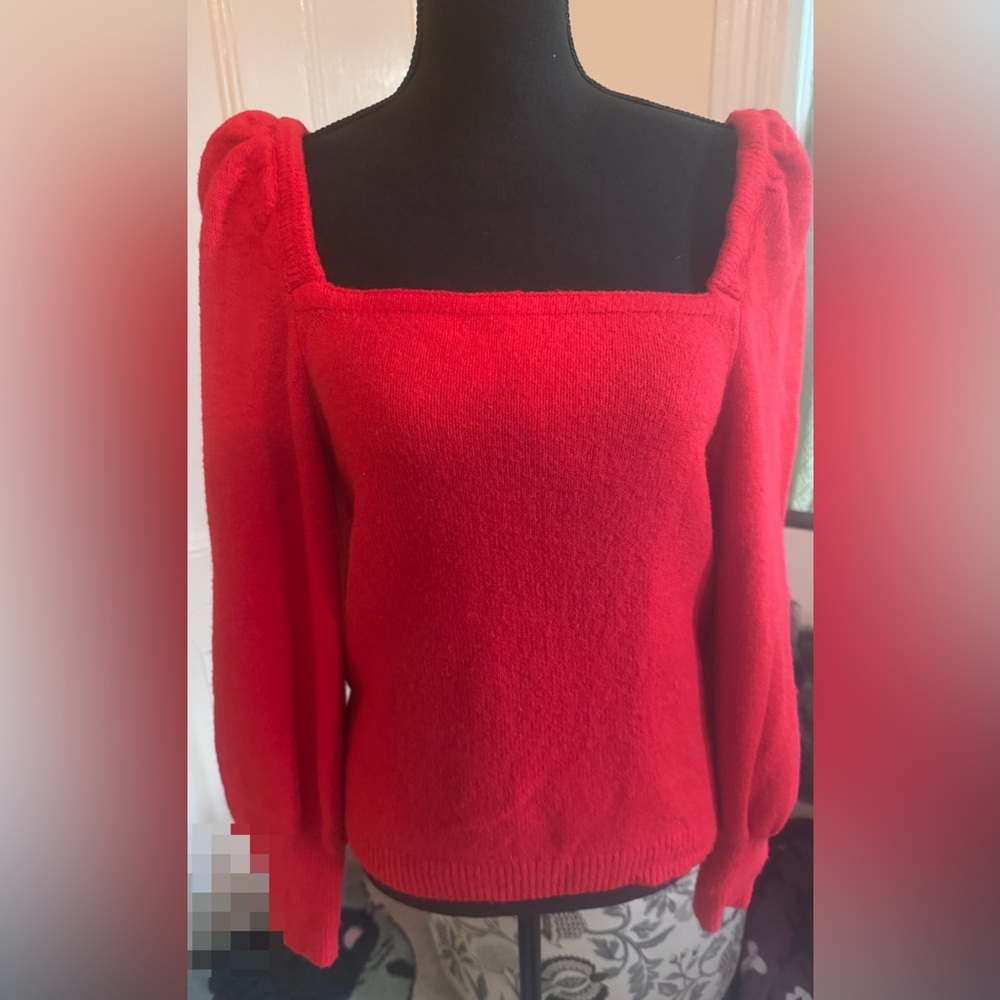 H&M Red Square Neck Women's Sweater